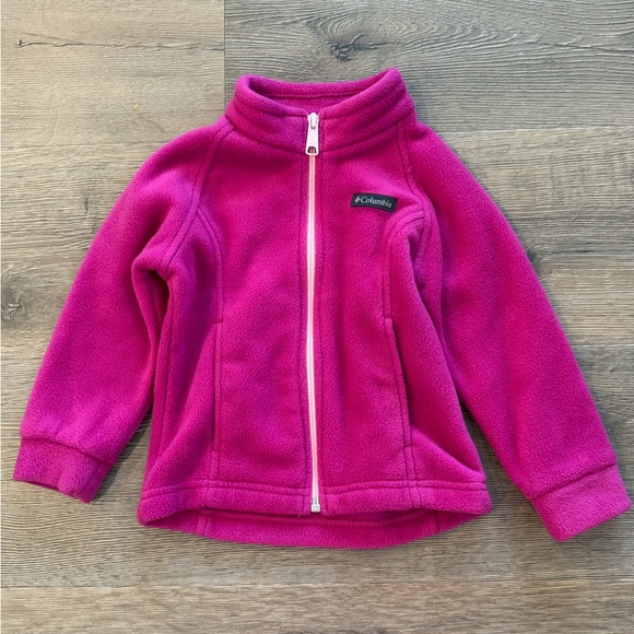 Columbia Barbie Pink Fleece Full Zip Toddler Girls Jacket - Picture 1 of 6